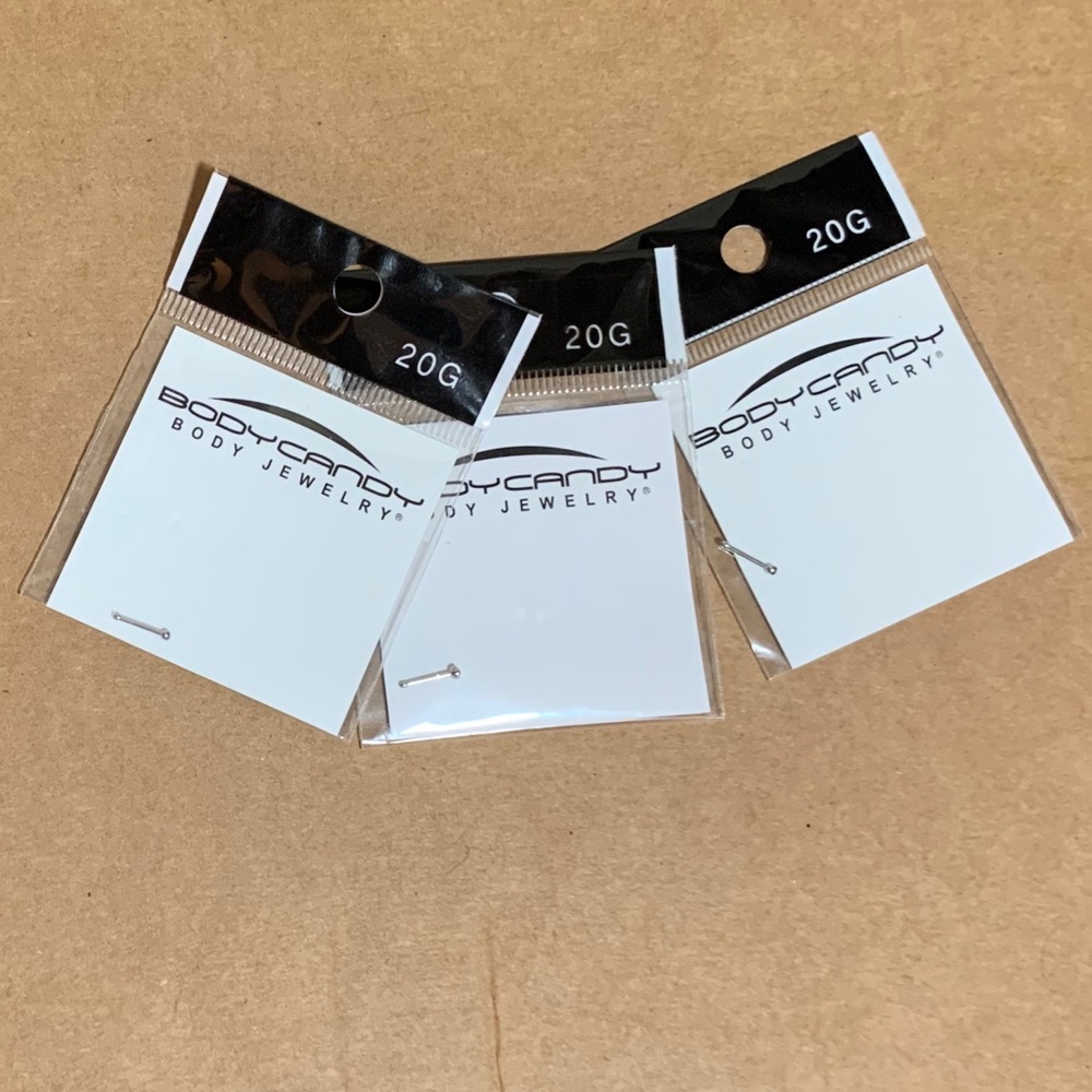 Set of 3 20 gauge nose bones